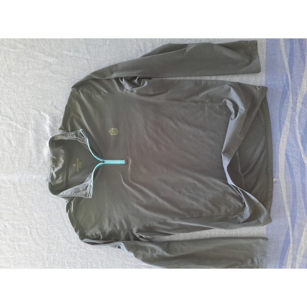 Greatness Wins Mens 1/4 Zip Performance Pullover Gray Turquoise 122MQK0005 M